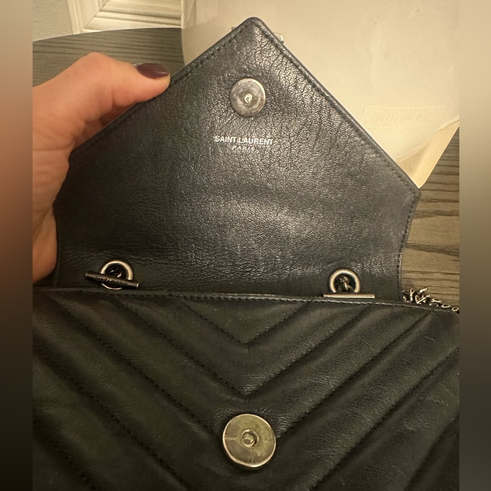 SAINT LAURENT
Sheepskin Matelasse Chevron Monogram Classic Baby Chain Bag Black - Picture 5 of 5